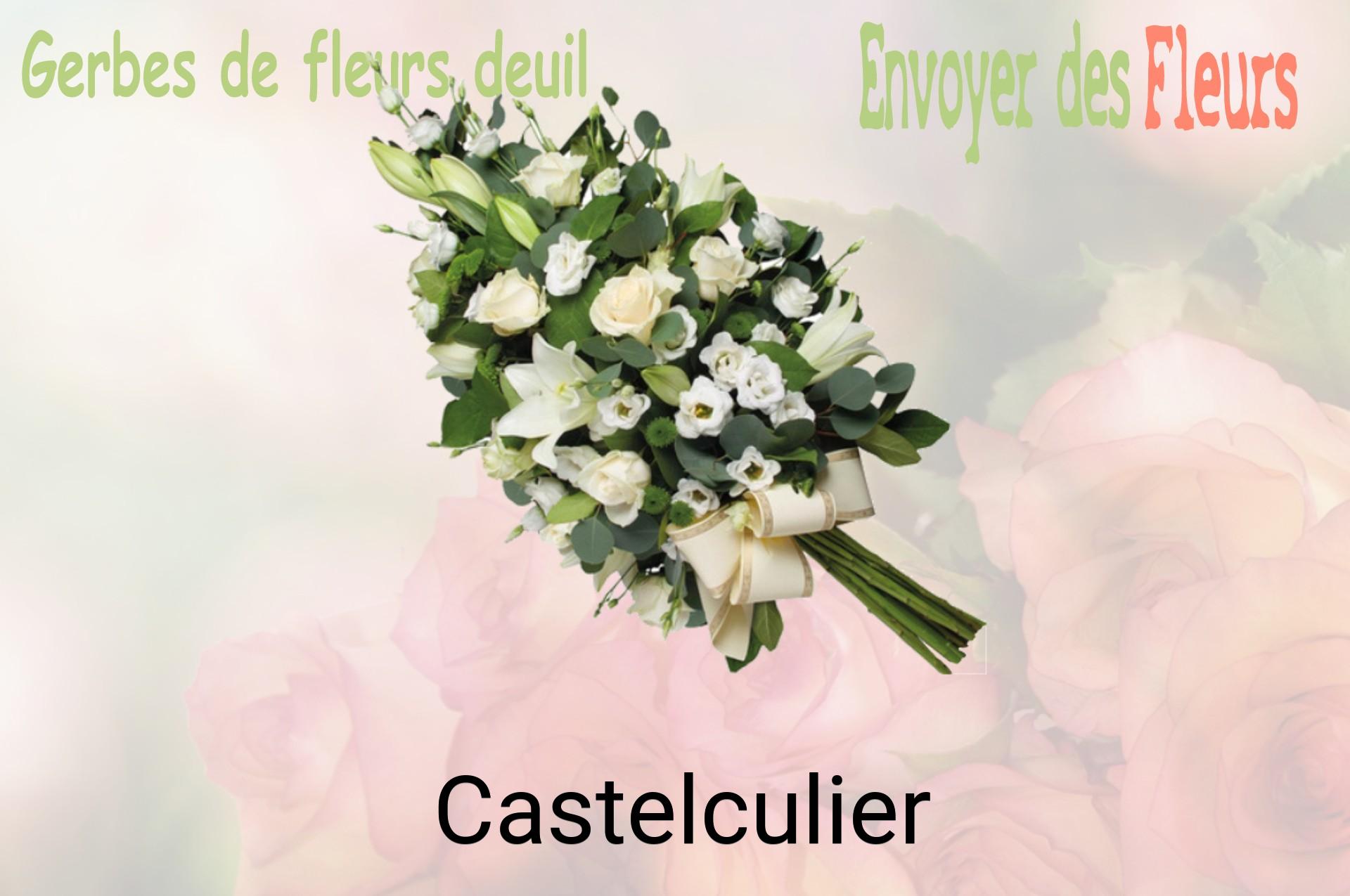 Gerbe de fleurs de deuil livrée à Castelculier